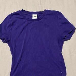 TNA Homestretch Crew T-Shirt Dark Purple S
